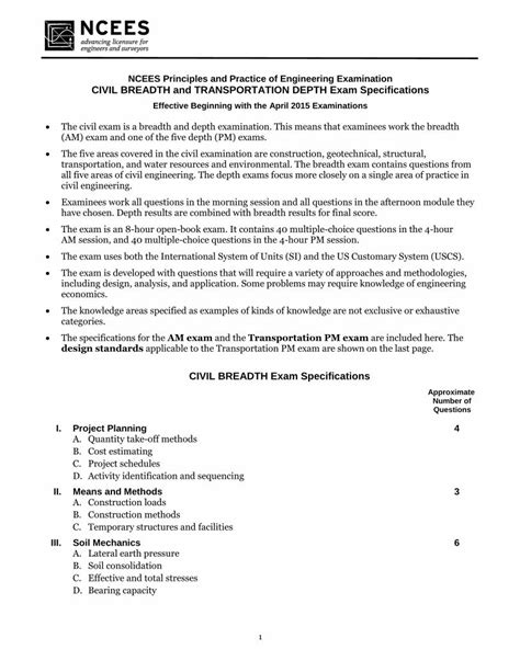 NCEES Principles and Practice of Engineering Examination .
